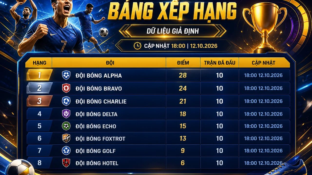 Đọc bảng xếp hạng thể thao dễ hơn: cách xem 188bet và hiểu dữ liệu